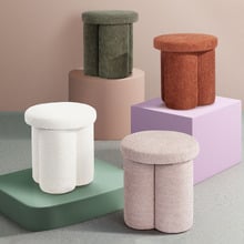 Clover Chenille Ottoman